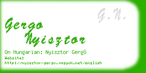 gergo nyisztor business card